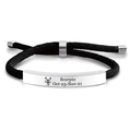 Bracciale intrecciato Scorpione con placca d'argento incisa e cordino regolabile - Scorpione Argento