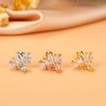 Three-piece set of marquise-cut zircon flower cartilage studs in gold silver rose gold - Marquise Radiant Style (9#)