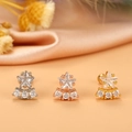 Star-shaped zircon ear studs in silver, gold, and rose gold finishes on silk background - Large Star Shooting Star Style (11#) / Gold