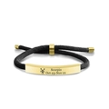 Bracciale intrecciato nero con placca dorata incisa con segno zodiacale Scorpione - Scorpione Oro