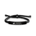 Bracciale intrecciato nero segno zodiacale Sagittario con piastra incisa in acciaio inossidabile - Sagittario Nero