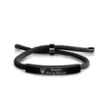 Bracciale intrecciato segno zodiacale Scorpione con piastra in metallo nero inciso - Scorpione Nero