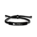 Bracciale intrecciato nero regolabile con placca in metallo e segno zodiacale Toro - Toro Nero