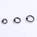 Drei Größen schwarzer vakuum-plattierter 316L Edelstahl Klemmkugelringe für Piercings - 6mm / Schwarz