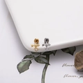 Dettaglio di orecchini a freccia di Cupido con zirconi a cuore in oro e argento - Stile Freccia di Cuore (5#)