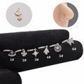 Nasenring-Set aus Chirurgenstahl mit Zirkonia-Anhängern wie Auge und Schmetterling - Teufelsauge Stil(1#) / Silber