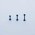 Three-piece set of blue vacuum plated 316L stainless steel lip and cartilage studs - Blue