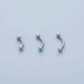 Drei polierte silberne 316L Edelstahl Curved Barbell Piercingschmuckstücke im Set - 6mm / Silber