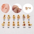 Tragus-Piercing-Set aus Edelstahl mit bunten Zirkon-Steinen in Herz- und Blumenform - Herz mit Pfeil-Design(1#) / Gold