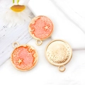 Colgante de estrella de mar esmaltado naranja en aleación dorada para joyería artesanal - Estilo Redondo Luna Estrella Rosa (13347)