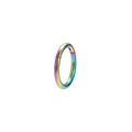 Rainbow plated stainless steel hinged clicker ring for nose or lip piercing - 0.8*6mm / Colorful