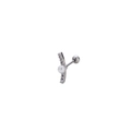 Cartilage-Ohrstecker aus Edelstahl in Silber mit Zirkonia-Flügel und Perle - Gebogener Perlenstil (1#) / Silber 1#