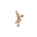 Piercing tragus aile en acier inoxydable doré 20G avec zircons et fermoir à boule vissée - Style Incurvé avec Pendentif (5#) / Or 5#