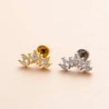 18K vergoldeter Knorpelstecker mit Zirkonia im Marquise-Schliff in Kronenform - Silber 1#