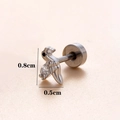 Elegante roestvrijstalen bijen kraakbeen stud met zirkonia en een zilveren afwerking - Zilveren Bijenstijl (Zilver #10)