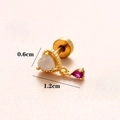 Gouden rvs hart oorbellen met paarse zirkoon druppel en 1,2 cm afmeting markering - Gouden Hart Waterdruppel Stijl (Goud 1#)