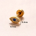 Gouden evil eye kraakbeenoorbel met blauwe steen en witte zirkonia accenten - Gouden Boze Oog (Goud 2#)