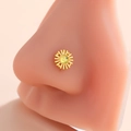 Golden sun-shaped nose stud with yellow bead inlay for body piercing jewelry - Sun Shape Style (9#) / Gold