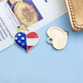 DIY heart-shaped American flag pendant with gold star and enamel finish for jewelry making - Heart Style (10109)