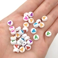 7mm witte acryl alfabetkralen met kleurrijke A-letters voor DIY-armbanden en sieraden maken - Veelkleurige Letter A