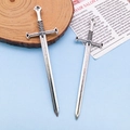 Vintage Tibetan silver sword alloy pendant necklaces in retro western longsword design - Ancient Silver Sword Style (8074)