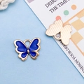 DIY jewelry charm featuring two 3D butterfly alloy pendants in deep royal blue and gold - Dark Blue