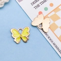 Cute butterfly alloy pendant charms in bright yellow for DIY jewelry making - Yellow