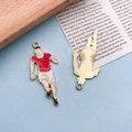 DIY metal enamel athlete charm in red and white colors for keychains and accessories - 18*38mm / Drip Oil Athlete (16735)