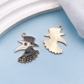Enamel plague doctor charm with black and white drip oil finish and gold plating - Plague Doctor (25x32)