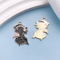 Pendentif médecin de la peste en émail doré pour la création de bracelets et bijoux DIY - Médecin de la peste avec faux