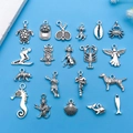 Retro Tibetan silver animal charms collection for DIY jewelry making and bracelets - Antique Silver Animal Set (20 Pcs)