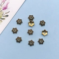 Calottes de perles dorées antiques pour bijoux DIY avec motifs étoilés - Calotte Fleur Or Antique 7*7mm Trou 1,7mm (16606)