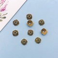 Calottes de perles fleurs évidées en alliage d'or vintage pour accessoires de bijoux DIY - Calotte Fleur Or Antique 8*8mm Trou 1,6mm (16608)
