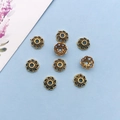 Calottes de perles fleurs creuses dorées rétro pour bijoux DIY lot de 9 - Calotte Fleur Or Antique 9*9mm Trou 2mm (16609)