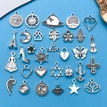 Assorted antique silver alloy charms with Eiffel tower and heart shapes for DIY jewelry - Antique Silver Mixed Collection (SN695)