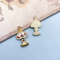 Retro desk lamp alloy charms with colorful floral enamel drip for DIY jewelry making - White Desk Lamp (16770)