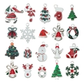 Enamel Christmas alloy charms set including Santa Claus reindeer and snowflakes - Christmas Accessories Set (SN975)