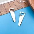 Silver hand saw shape alloy charms for jewelry making with detailed serrated edges - Antique Silver Saw (8524)