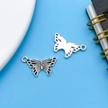 Antique silver butterfly charms for DIY jewelry making with hollow wing details - Antique Silver Butterfly 18x13mm (10422)