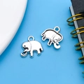 Antique silver elephant charms in solid and hollow styles for DIY jewelry making - Antique Silver Elephant 14x14.5mm (11266)