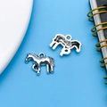 Antique silver horse pendant made of alloy for DIY handmade jewelry and necklaces - Antique Silver Horse 15x12mm (11321)