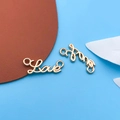 DIY KC gold plated alloy charm connectors with 'Love' script for jewelry making - Love Letter Double Hole Link Style