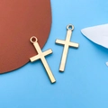 Golden alloy cross charm pendants with jump rings for DIY jewelry making and crafts - Cross Style (11598)