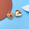 Rose gold heart-shaped keyhole alloy pendant showing front and back for DIY jewelry - Heart Lock Style