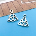 Silver Celtic Triquetra knot charms in zinc alloy for DIY jewelry necklace making - Small Triangle Celtic Flower of Life (7369)