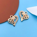 Gold KC alloy heart filigree charm pendants for DIY jewelry making and crafting projects - Heart Style (11615)