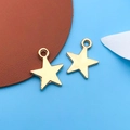 Golden star alloy charm with circular ring for DIY jewelry making and bracelets - Star Style
