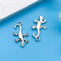 Ciondoli lucertola geco argento con trama dettagliata per creazione gioielli fai da te - Stile Geco in Argento Antico (11203)