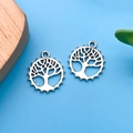 Pendentifs Arbre de Vie en argent antique pour la création de colliers et boucles d'oreilles - 16x18mm / Arbre de Vie Argent Antique