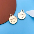 KC gold alloy crown round pendants for DIY jewelry making and bracelet charms - Round Gold Crown Style